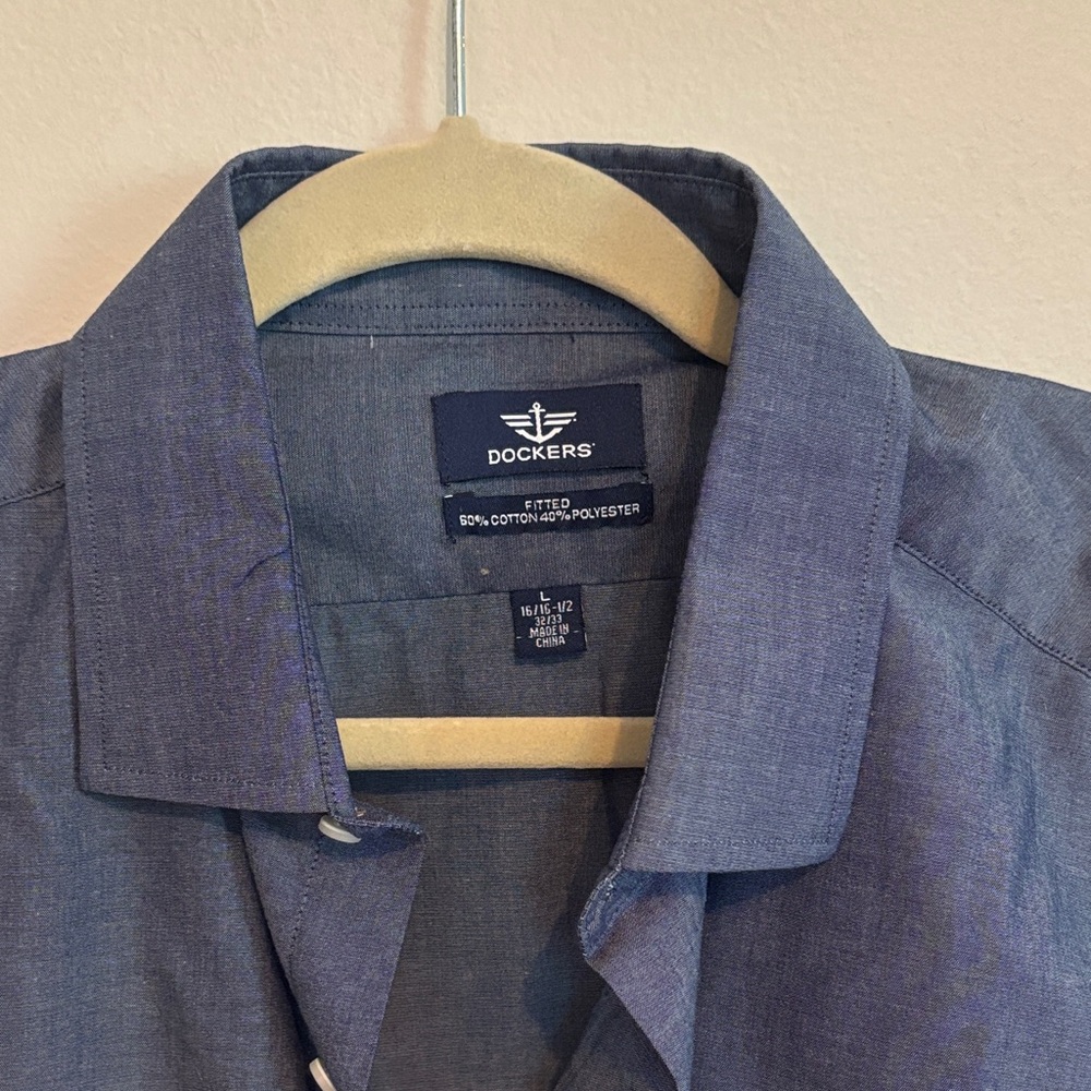 🛍️ Dockers Navy Button-Up Shirt